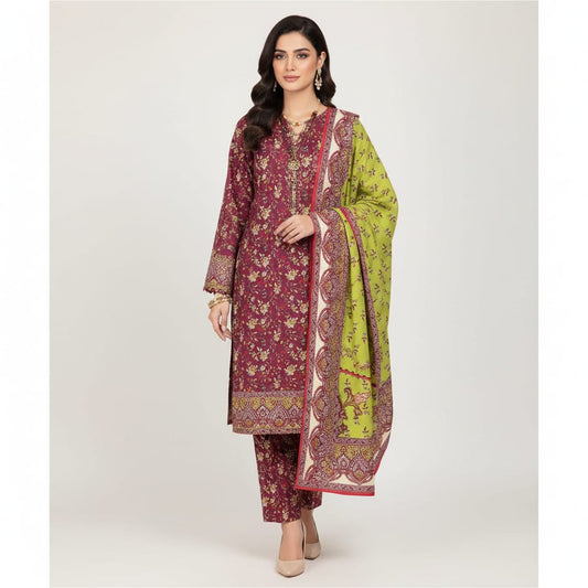 A-33 Karandi 3pc Digital Printed Suit With Digital Printed Karandi Dupatta