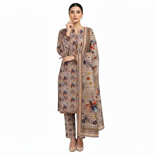 A-34 Karandi 3pc Digital Printed Suit With Digital Printed Karandi Dupatta