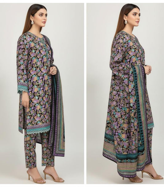 A-36 Karandi 3pc Digital Printed Suit With Digital Printed Karandi Dupatta