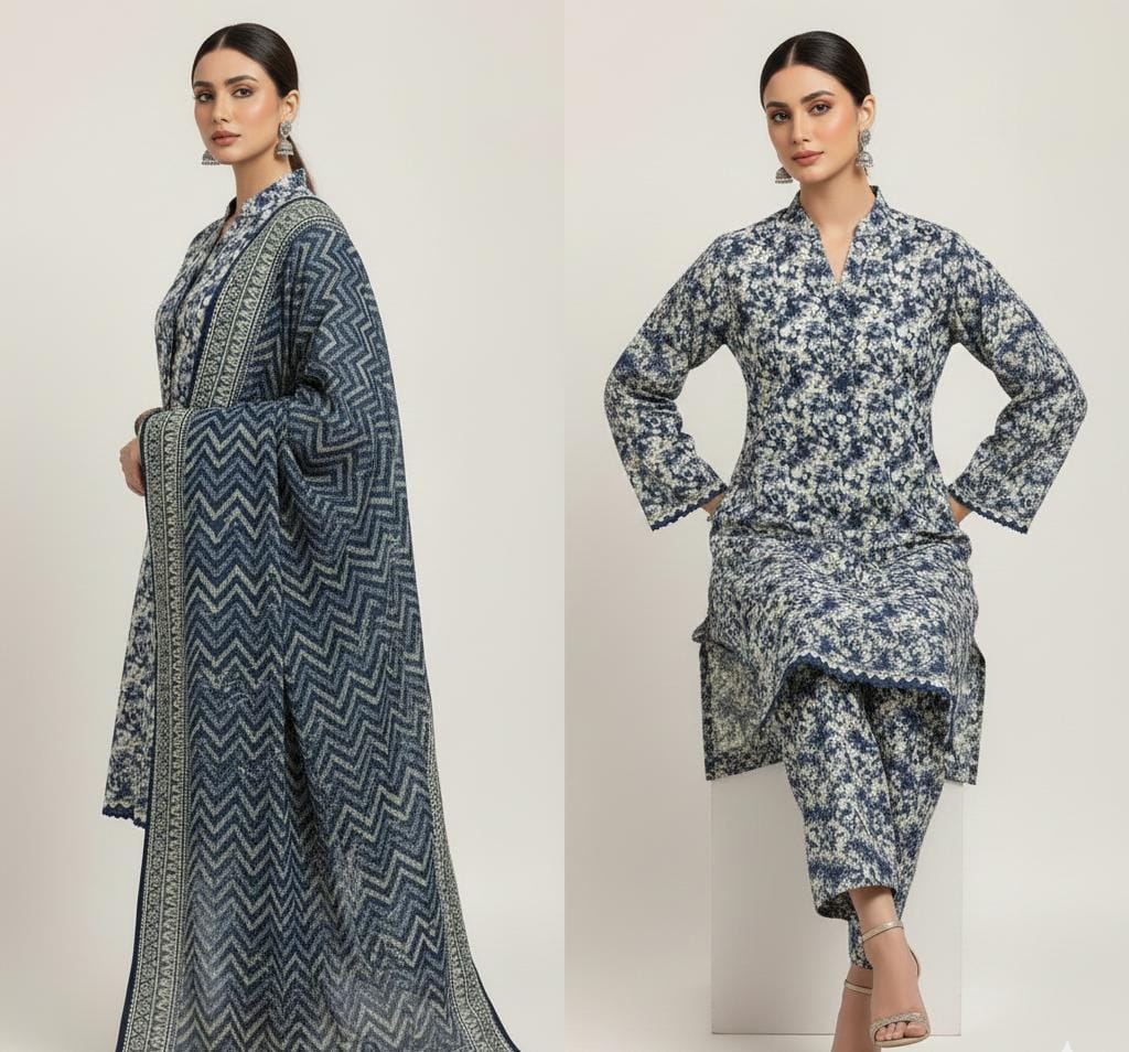 A-42 Karandi 3pc Digital Printed Suit With Digital Printed Karandi Dupatta