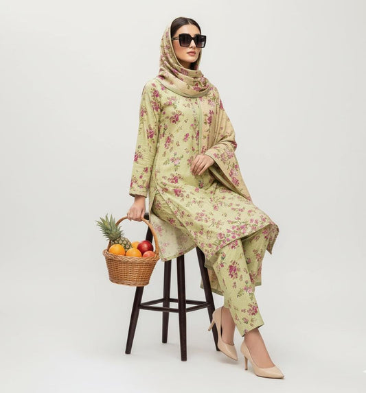 A-35 Karandi 3pc Digital Printed Suit With Digital Printed Karandi Dupatta