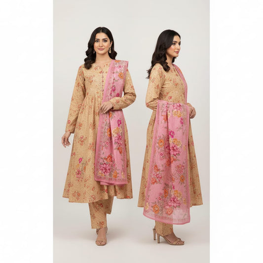 A-37 Karandi 3pc Digital Printed Suit With Digital Printed Karandi Dupatta