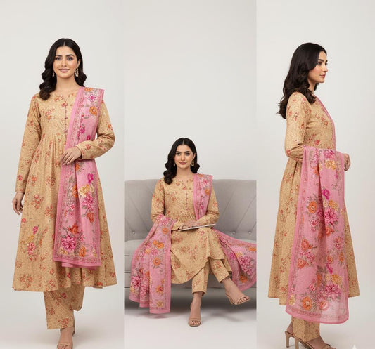 A-37 Karandi 3pc Digital Printed Suit With Digital Printed Karandi Dupatta