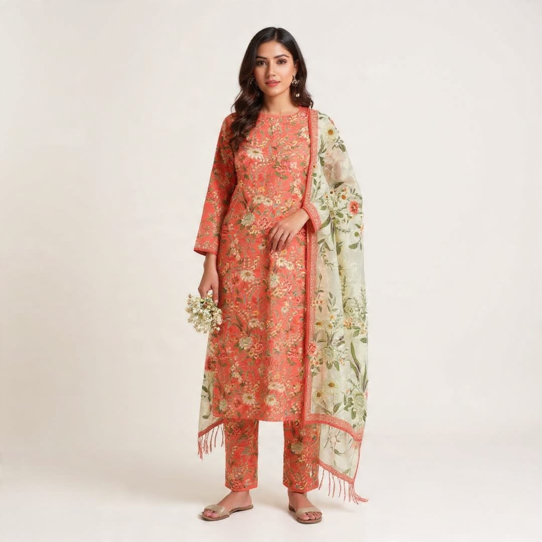 A-39 Karandi 3pc Digital Printed Suit With Digital Printed Karandi Dupatta