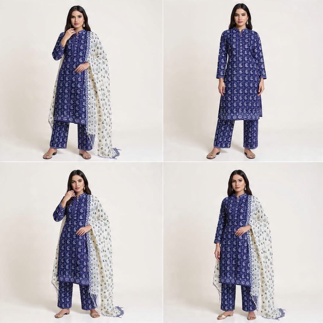 A-40 Karandi 3pc Digital Printed Suit With Digital Printed Karandi Dupatta