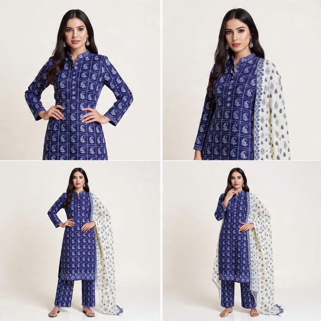 A-40 Karandi 3pc Digital Printed Suit With Digital Printed Karandi Dupatta