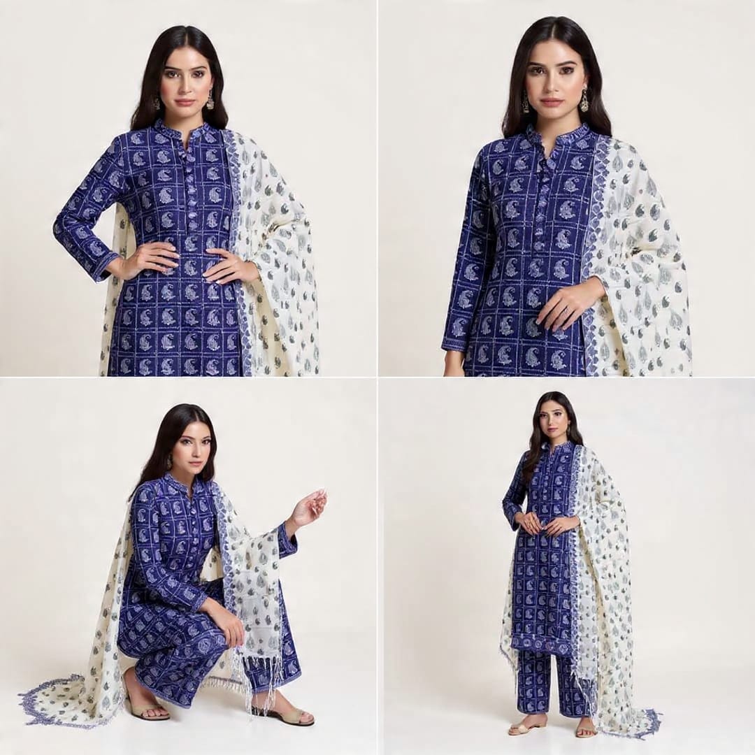A-40 Karandi 3pc Digital Printed Suit With Digital Printed Karandi Dupatta