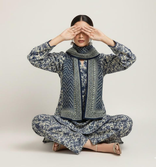 A-42 Karandi 3pc Digital Printed Suit With Digital Printed Karandi Dupatta