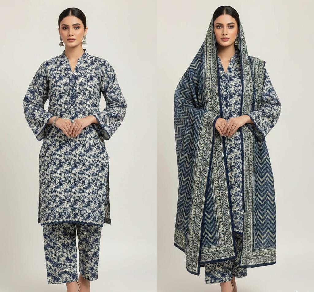 A-42 Karandi 3pc Digital Printed Suit With Digital Printed Karandi Dupatta